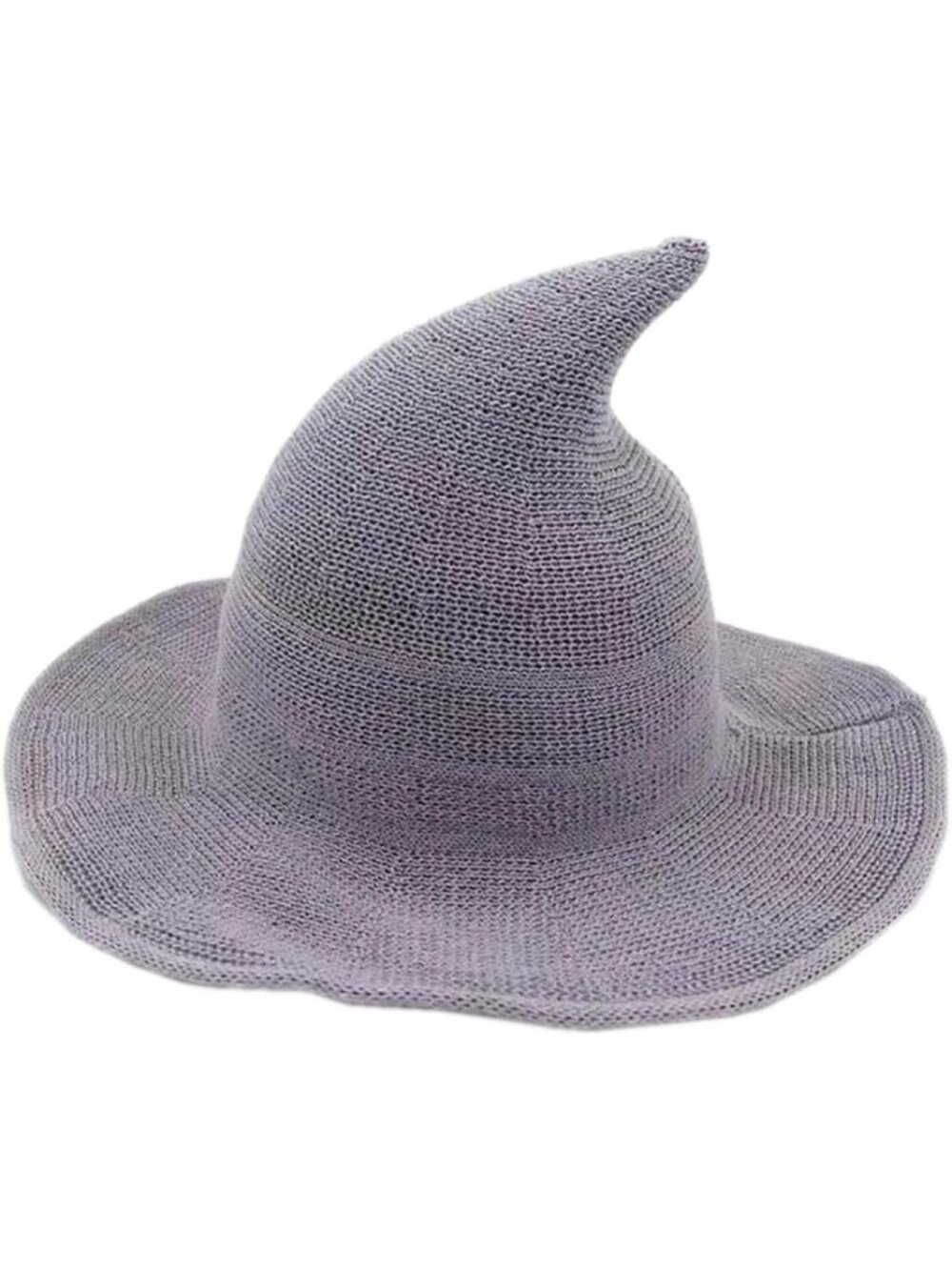 Unisex Light Gray Halloween Witch Wool Hat Party Masquerade Costume Knitted Cap